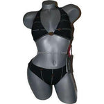 GIDEON OBERSON 8 M halter bikini swimsuit swirls black-Swimwear-Gideon Oberson-8-Black-Jenifers Designer Closet