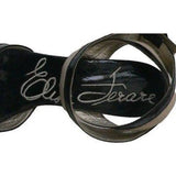 ELISA FERARE heels 7 sandals shoes black patent tan leather clear heel $650-Heels-Elisa Ferare-7-Black/tan-Jenifers Designer Closet