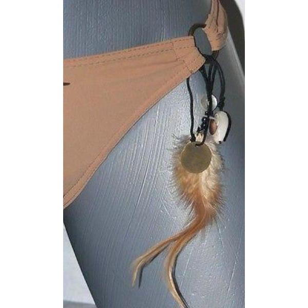 HUIT Plage Small bikini swimsuit feathers France 6 30B Indian-Swimwear-HUIT Plage-6-brown-Jenifers Designer Closet