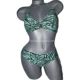 NANETTE LEPORE XS 2 PC swimsuit bikini halter tropical green-Swimwear-Nanette Lepore-XS-Green-Jenifers Designer Closet