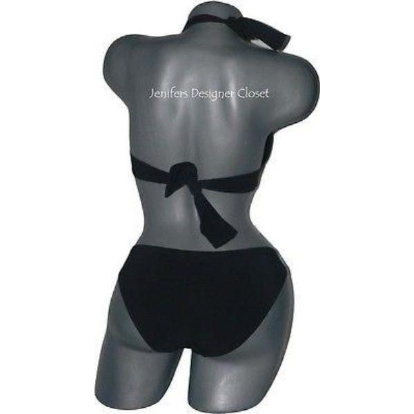 GIDEON OBERSON designer bikini 8 swimsuit black halter 2 pc-Swimwear-Gideon Oberson-8-Black-Jenifers Designer Closet