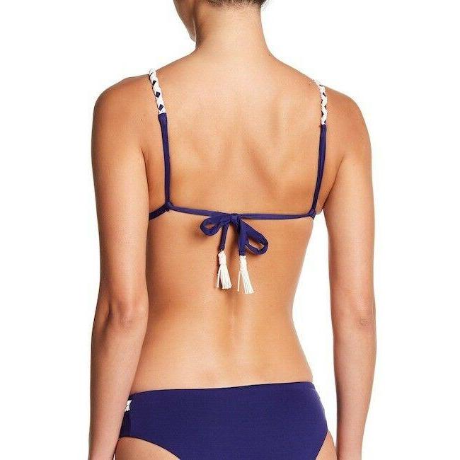 ISABELLA ROSE M low tide bikini swimsuit 2 PC macrame crochet blue-Swimwear-Isabella Rose-Jenifers Designer Closet