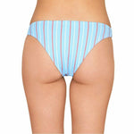 AMUSE SOCIETY Anthropologie bikini swimsuit striped cheeky baby blue