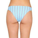 AMUSE SOCIETY Anthropologie bikini swimsuit striped cheeky baby blue