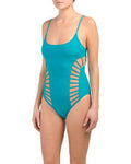 RED CARTER S strappy splice dice cut out Oasis swimsuit green one piece - Jenifers Designer Closet