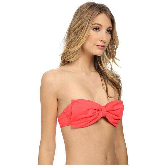 KATE SPADE swimsuit S bikini 2PC set underwire Bow bandeau Georgica-Clothing, Shoes & Accessories:Women's Clothing:Swimwear-Kate Spade-Small-Geranium-Jenifers Designer Closet