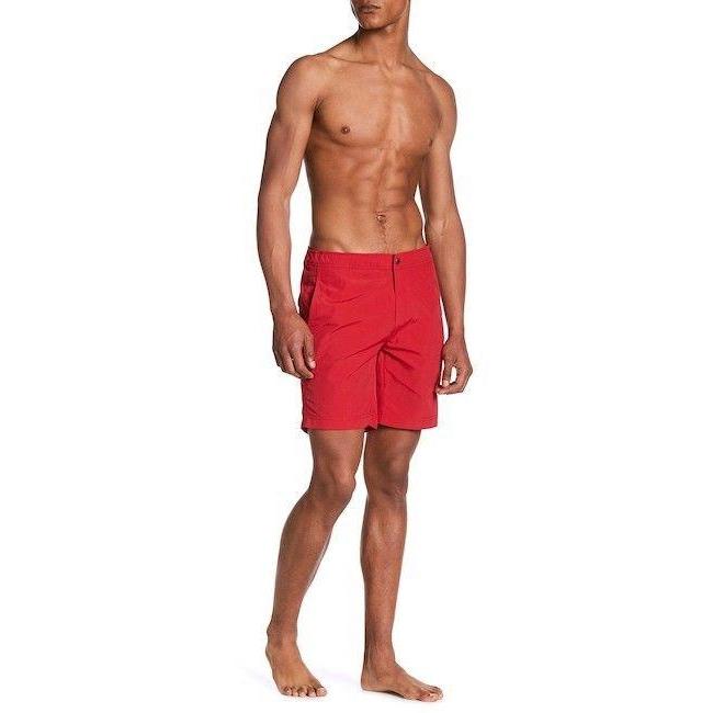 ONIA men's Calder 40 board shorts swim trunks swimsuit true red $130-Clothing, Shoes & Accessories:Men's Clothing:Swimwear-Onia-40-Red-Jenifers Designer Closet