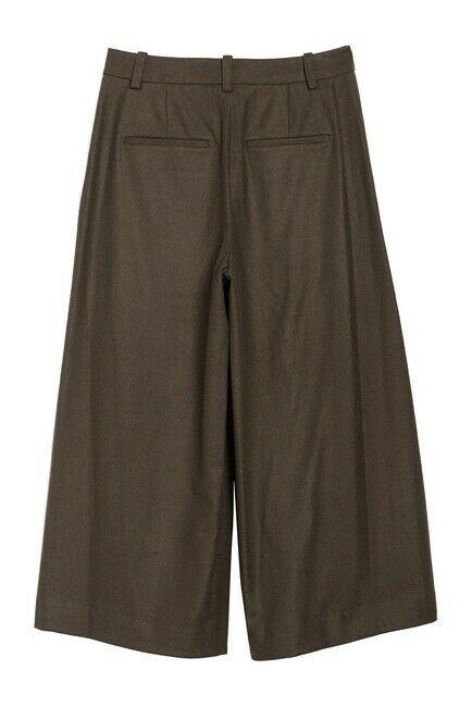 VINCE pleated 00 soft flannel culottes pants mineral pine army green - Jenifers Designer Closet