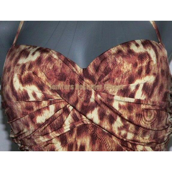 HERMANNY by VIX animal swimsuit 10 twist bandeau ruched strapless shirred-Clothing, Shoes & Accessories:Women:Women's Clothing:Swimwear-Hermanny by Vix-Jenifers Designer Closet
