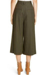 VINCE pleated 00 soft flannel culottes pants mineral pine army green - Jenifers Designer Closet
