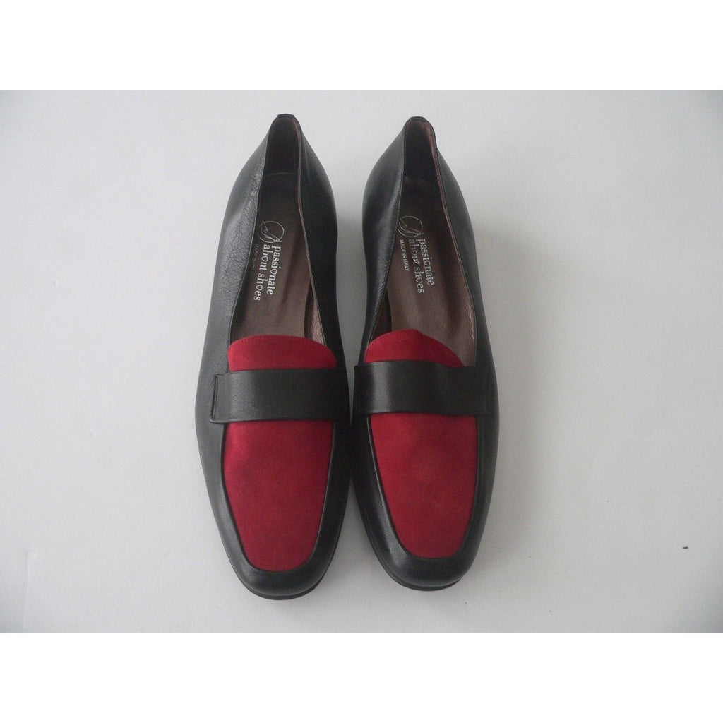 handmade in Capri Italy black red 38 shoes career loafers flats leather-Clothing, Shoes & Accessories:Women's Shoes:Flats-Handmade-38-Red/Black-Female-Jenifers Designer Closet