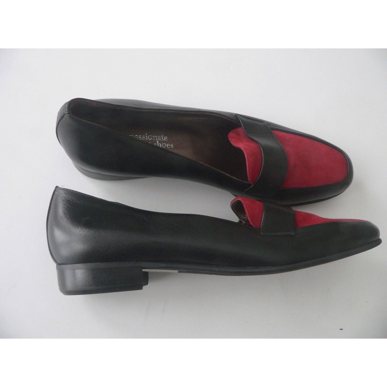 handmade in Capri Italy black red 38 shoes career loafers flats leather-Clothing, Shoes & Accessories:Women's Shoes:Flats-Handmade-38-Red/Black-Female-Jenifers Designer Closet