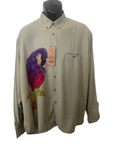 PUCHO IGLESIAS XL/5 Vintage Artist designed men's rare shirt parrots birds