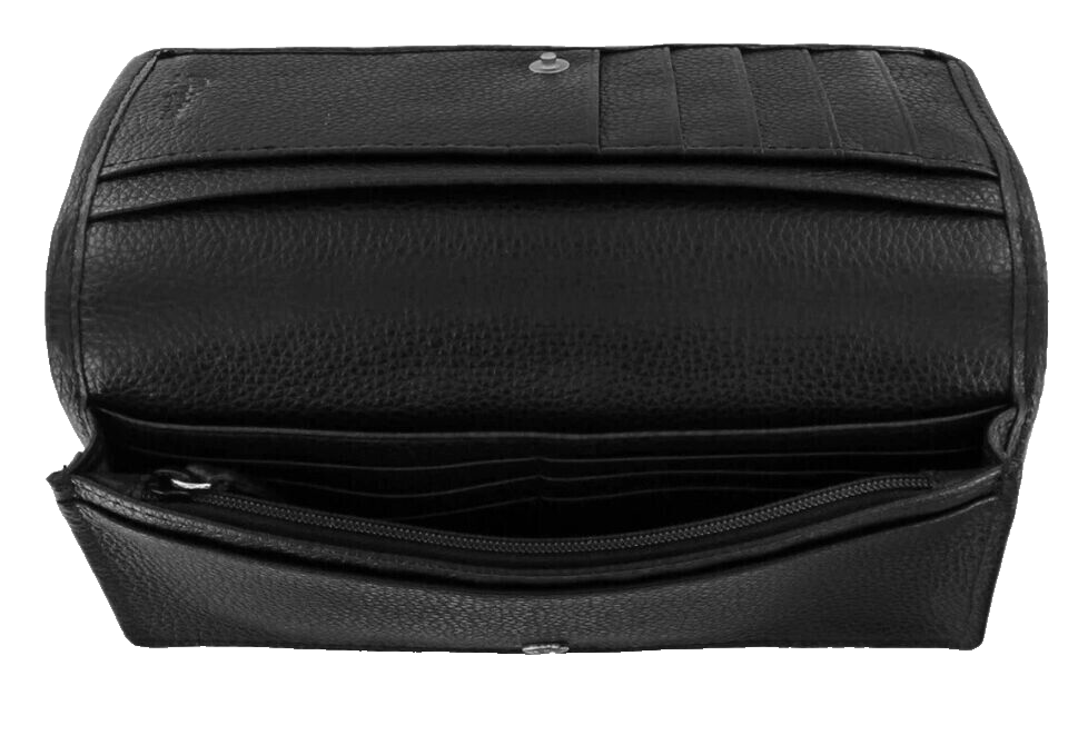 BRIGHTON Rockmore Pretty Tough wallet crossbody with chain black silver