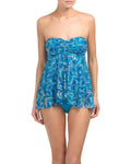 Gottex blue strapless swimsuit