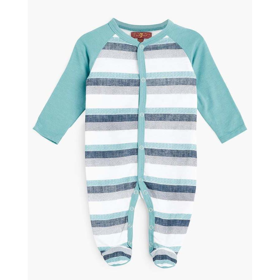 7 For All Mankind 6-9 mo infant baby onesie footie footed outfit snap outfit-Clothing, Shoes & Accessories:Baby:Baby & Toddler Clothing:Outfits & Sets-7 For All Mankind-Jenifers Designer Closet