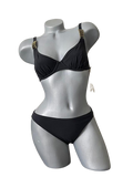 GOTTEX Size 8 D cup designer swimsuit bikini black underwire 2 piece enamel