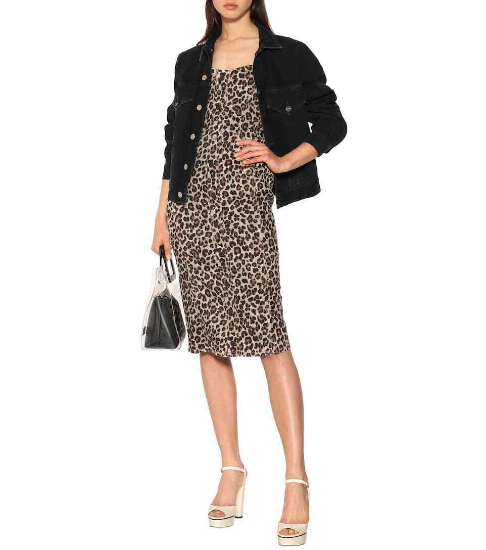 VERONICA BEARD 2 leopard Liza denim straight dress strapless year round - Jenifers Designer Closet