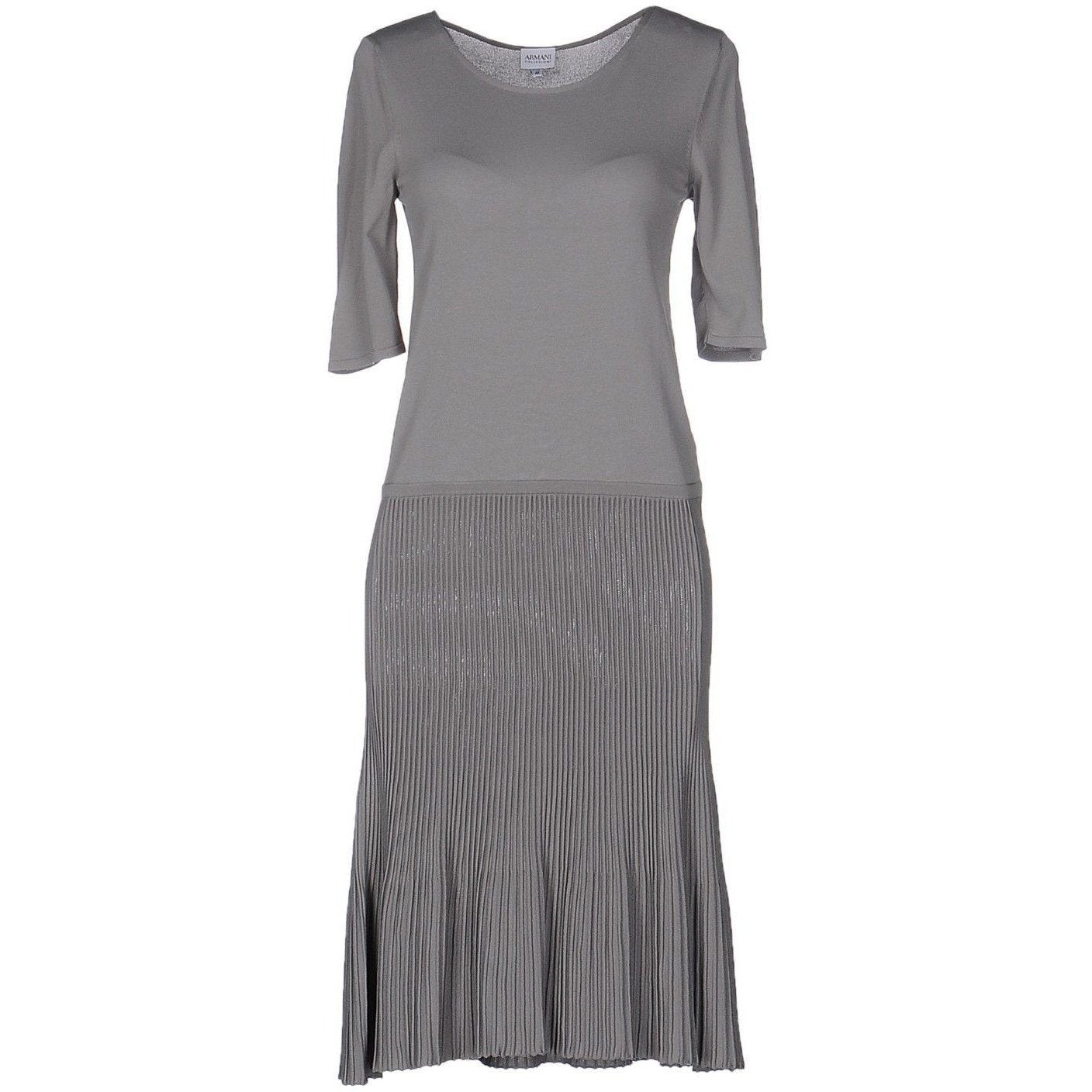 GIORGIO ARMANI Collezioni 50/14 gray knit sweater dress $995 bodycon career-Dresses-Armani Collezioni-50/14-Gray-Jenifers Designer Closet