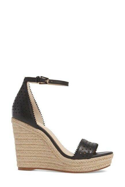 Geometric Espadrille Wedges - Black