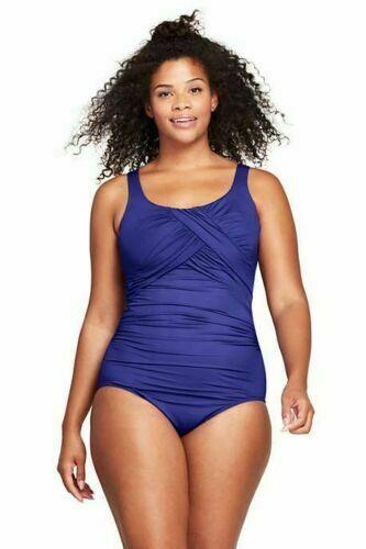 MIRACLESUIT Carmela 8 tummy control underwire purple draped ruched slimming - Jenifers Designer Closet