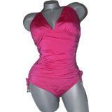 DKNY swimsuit 14 ruched shirred one piece Donna Karan hot pink UV protection-Clothing, Shoes & Accessories:Women:Women's Clothing:Swimwear-DKNY-Jenifers Designer Closet