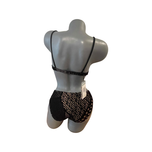 LA MEDUSE by Crool Greece 50 C Cup L crochet black nude bikini swimsuit U/W