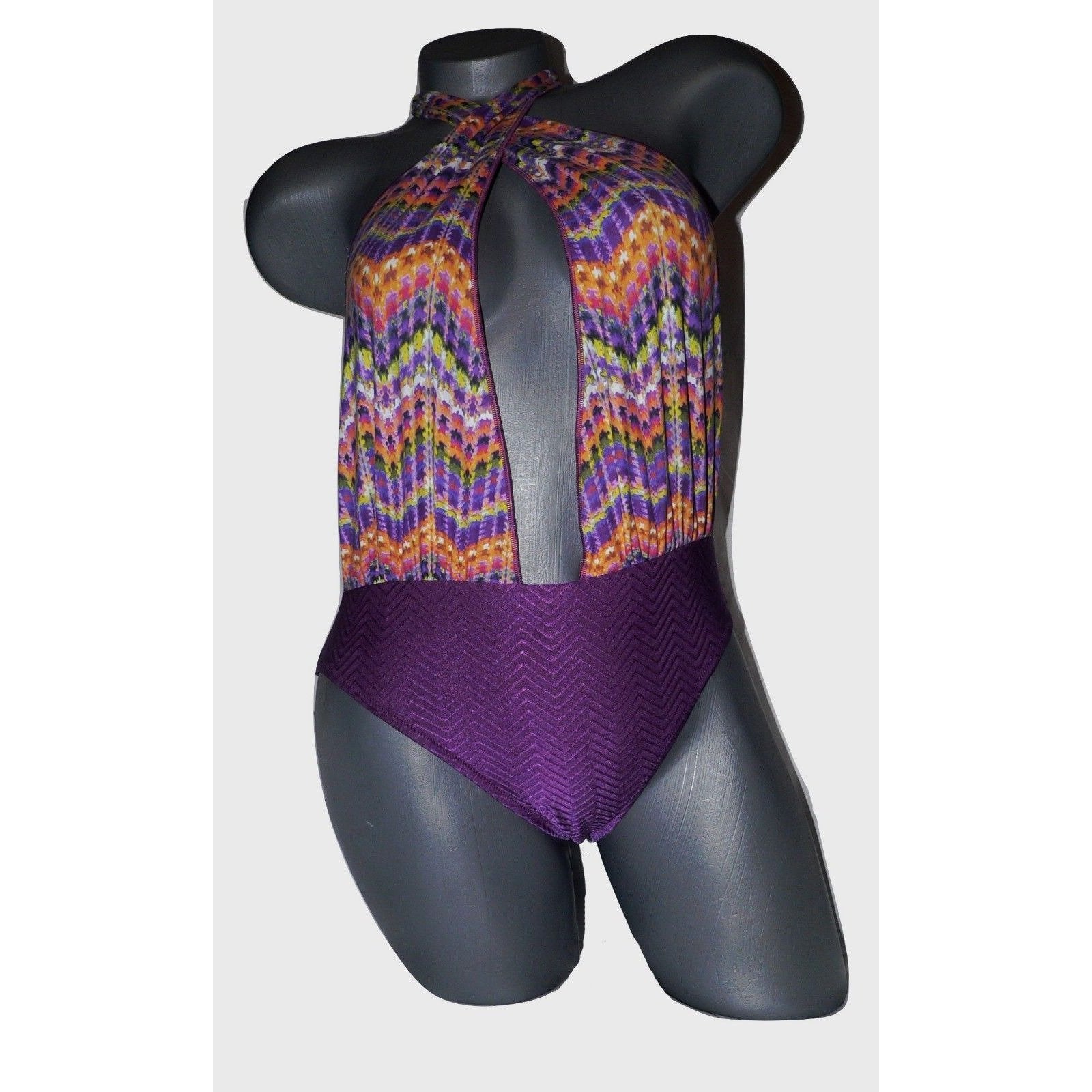 STUDIO LA PERLA 48/12 Italy 1PC plunging swimsuit convertible one piece-Clothing, Shoes & Accessories:Women's Clothing:Swimwear-La Perla-48/12-Purple-Jenifers Designer Closet