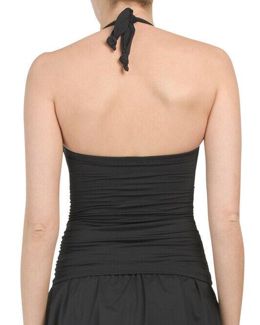 MIRACLESUIT Once 2-piece tankini swimsuit skirted black ruched shirred - Jenifers Designer Closet