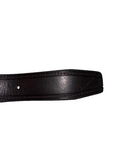 TUMI men's 44/110  belt Dark Brown leather gunmetal hardware Made in France