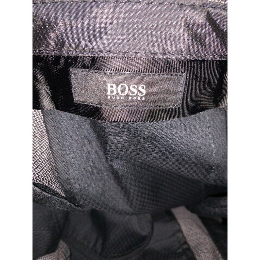 HUGO BOSS US-40R IT-56 suit pants trousers 100% wool check charcoal-Clothing, Shoes & Accessories:Men:Men's Clothing:Suits & Suit Separates-HUGO BOSS-40 Reg-Dark gray-Jenifers Designer Closet