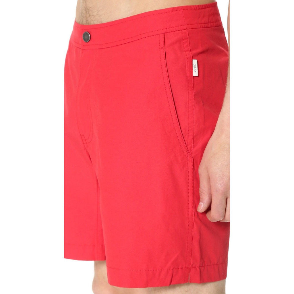 ONIA men's Calder 40 board shorts swim trunks swimsuit true red $130-Clothing, Shoes & Accessories:Men's Clothing:Swimwear-Onia-40-Red-Jenifers Designer Closet