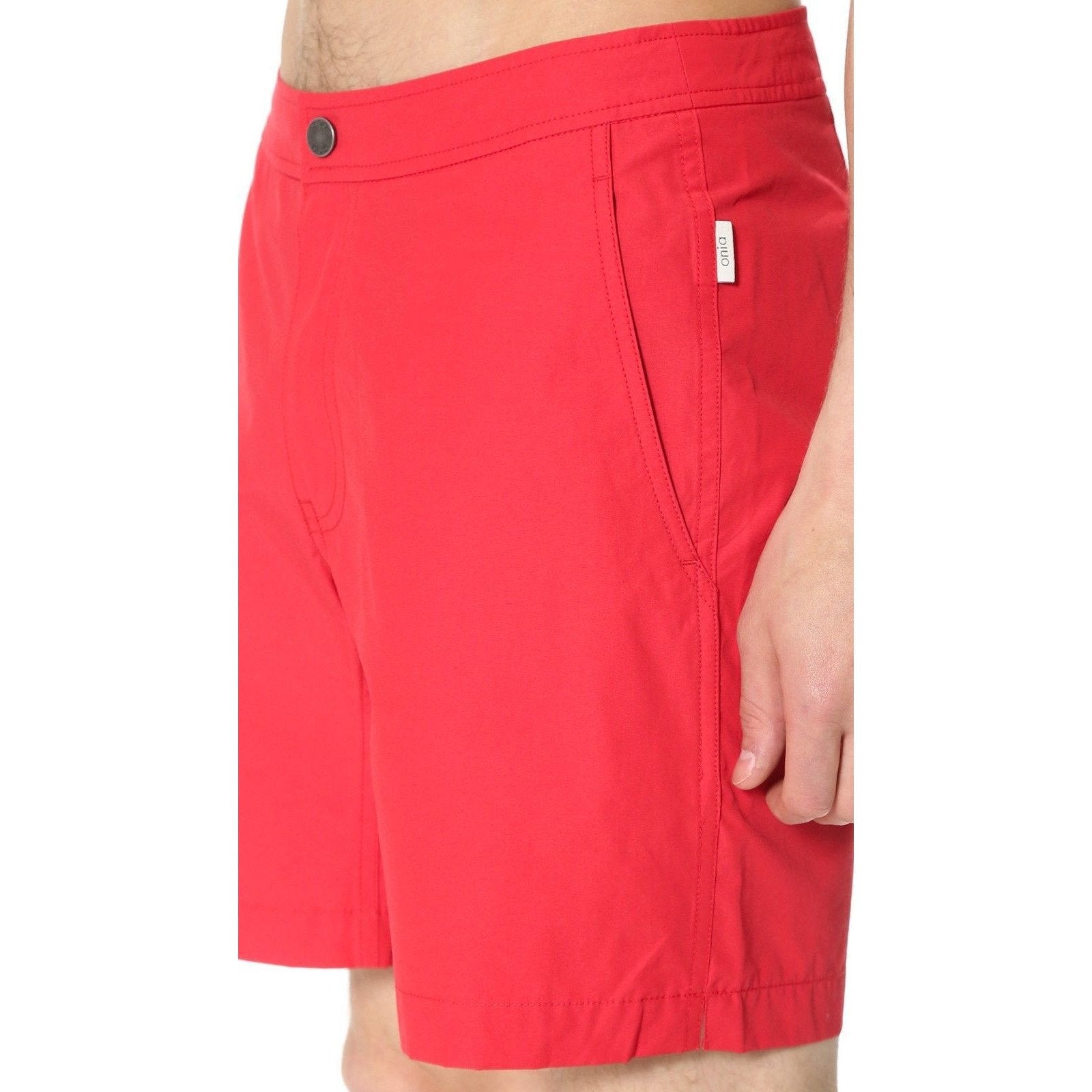 ONIA men's Calder 40 board shorts swim trunks swimsuit true red $130-Clothing, Shoes & Accessories:Men's Clothing:Swimwear-Onia-40-Red-Jenifers Designer Closet