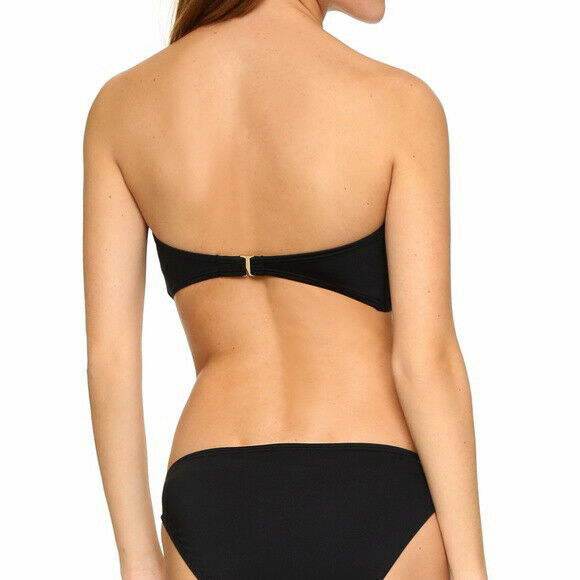 KATE SPADE New York swimsuit XS bikini 2PC black Georgica bow bandeau chic