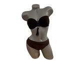 SHAN 8 bikini swimsuit chocolate brown tassels sueded 2 piece bathing suit