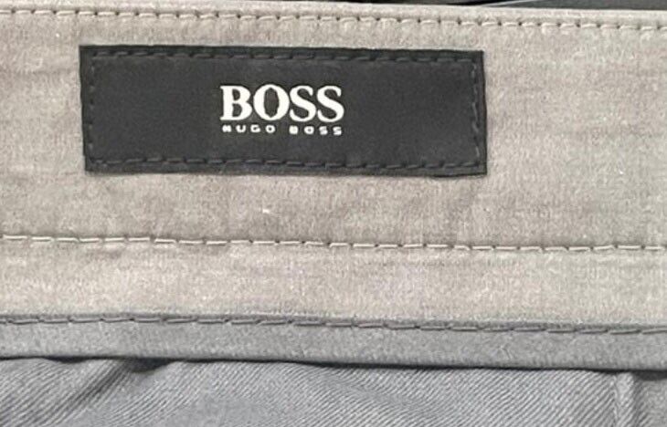 HUGO BOSS US-36R IT-52 pants men's trousers 100% cotton gray casual sleek