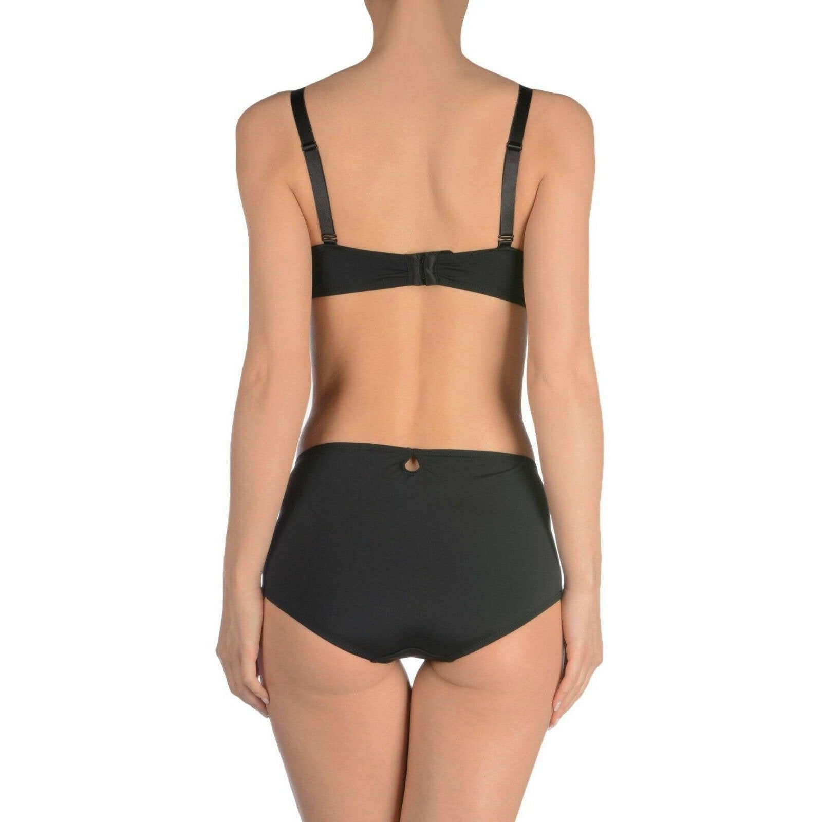 BETH RICHARDS XS 0 2 bikini swimsuit black gray underwire w/ carry bag-Clothing, Shoes & Accessories:Women's Clothing:Swimwear-Beth Richards-Jenifers Designer Closet