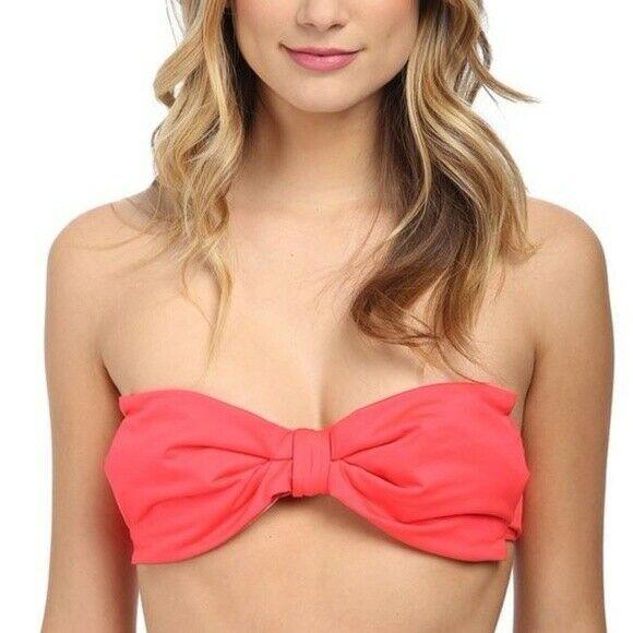KATE SPADE swimsuit S bikini 2PC set underwire Bow bandeau Georgica-Clothing, Shoes & Accessories:Women's Clothing:Swimwear-Kate Spade-Small-Geranium-Jenifers Designer Closet