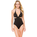 SEAFOLLY 6 US Active halter maillot One Piece black swimsuit caged back $152-Clothing, Shoes & Accessories:Women's Clothing:Swimwear-Seafolly-6-Black-Jenifers Designer Closet