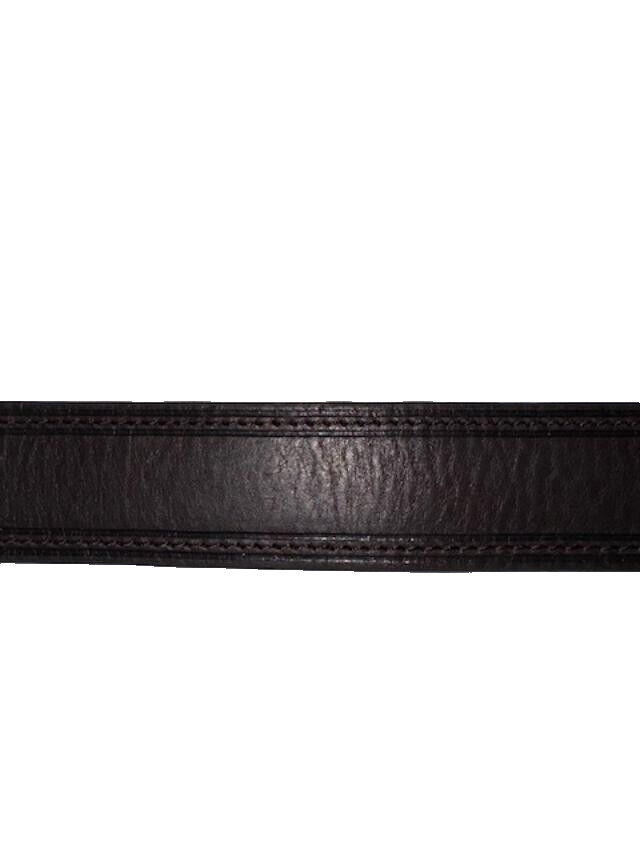 TUMI men's 44/110  belt Dark Brown leather gunmetal hardware Made in France
