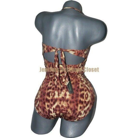 HERMANNY by VIX animal swimsuit 10 twist bandeau ruched strapless shirred-Clothing, Shoes & Accessories:Women:Women's Clothing:Swimwear-Hermanny by Vix-Jenifers Designer Closet