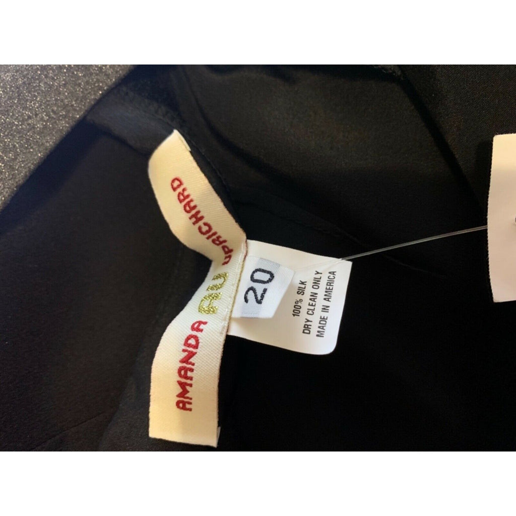 AMANDA UPRICHARD 20 plus-sized SILK dress black with hot pink insets $260-Clothing, Shoes & Accessories:Women's Clothing:Dresses-Amanda Uprichard-20-Black/pink-Jenifers Designer Closet