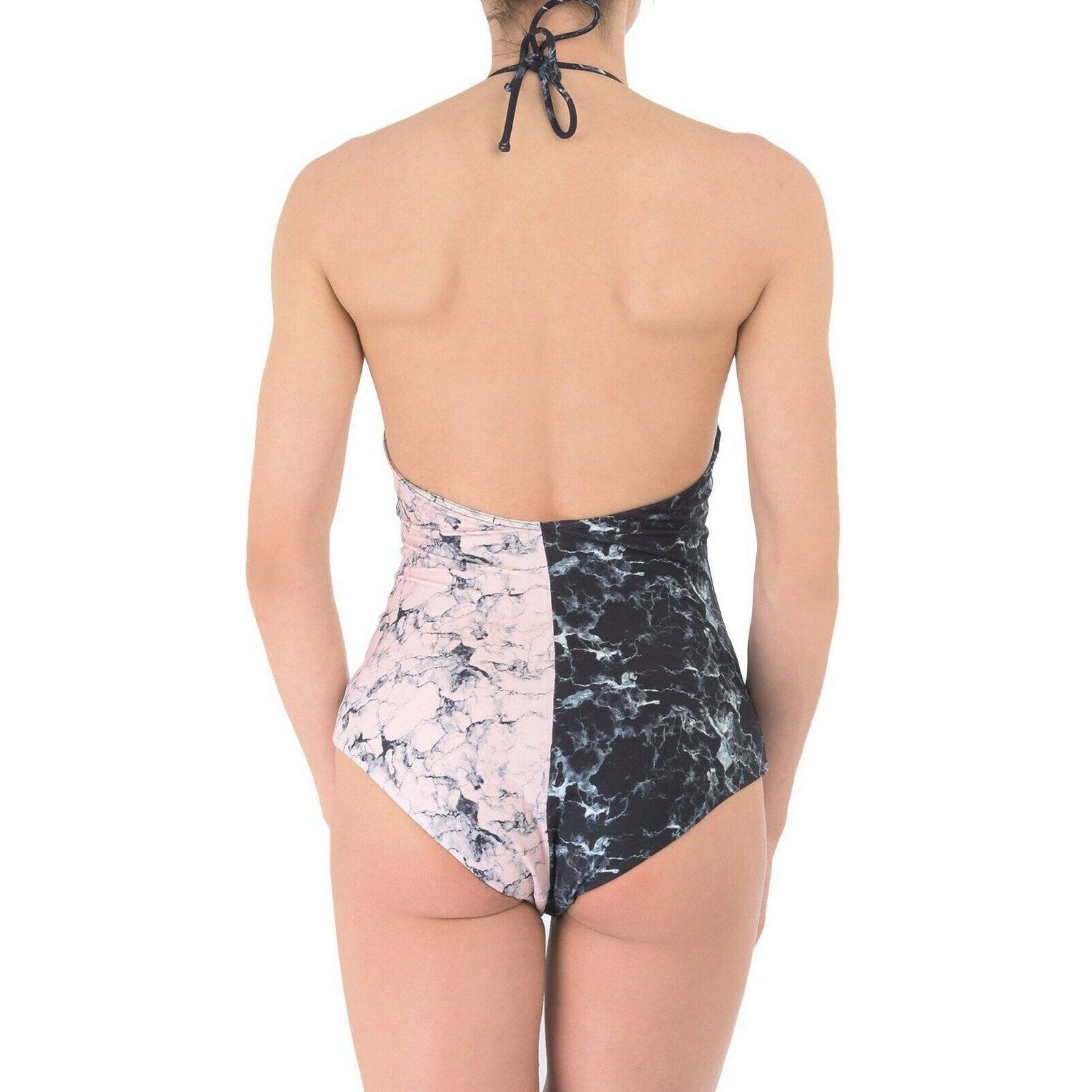 ALBERTINE 1 US-4 swimsuit one-piece maillot deep V $230 marbled-Clothing, Shoes & Accessories:Women's Clothing:Swimwear-Albertine-Jenifers Designer Closet