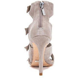 SCHUTZ 10 caged heels sandals shoes suede stilettos zipper side bows leather-Clothing, Shoes & Accessories:Women's Shoes:Heels-Schutz-10-Mouse-Jenifers Designer Closet