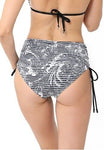SUNSEEKERS  6-US AU-10 Australia high-waist bikini swimsuit black lace-up