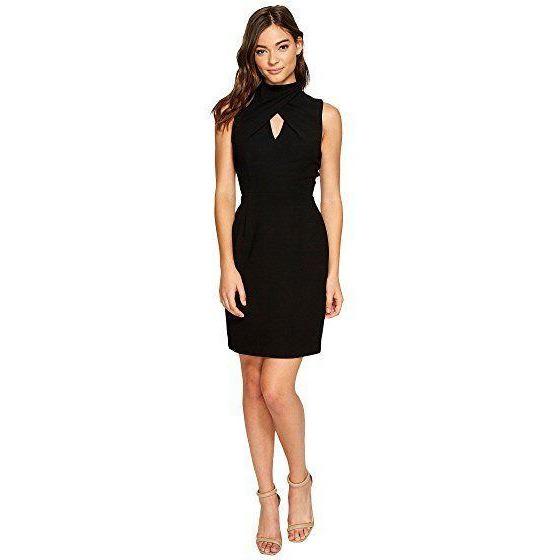 TRINA TURK 2 black keyhole sheath dress career crepe sleeveless church $278-Dresses-Trina Turk-2-Black-Jenifers Designer Closet
