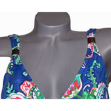 RALPH LAUREN cobalt blue swimsuit 1 piece ruched draped paisley-Swimwear-Ralph Lauren-Jenifers Designer Closet