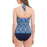 GOTTEX 10 40 Java tankini top swimsuit halter macrame straps blue-Clothing, Shoes & Accessories:Women's Clothing:Swimwear-Gottex-10-Blue-Jenifers Designer Closet