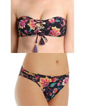 NANETTE LEPORE 10 bikini swimsuit bathing suit floral strappy bandeau 2 pc