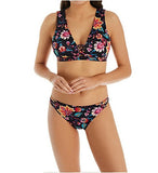 NANETTE LEPORE bikini swimsuit 6 bathing suit floral strappy designer 2 pc